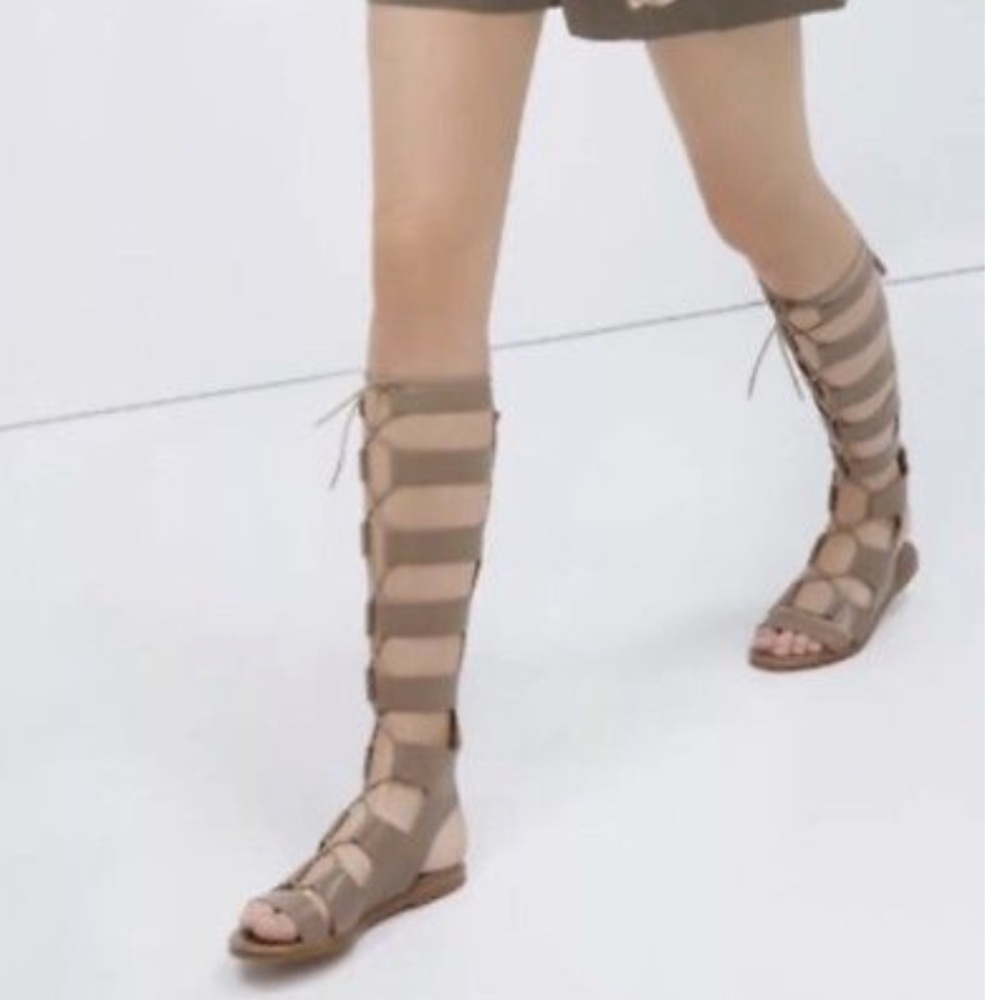 Zara knee high gladiator sandals